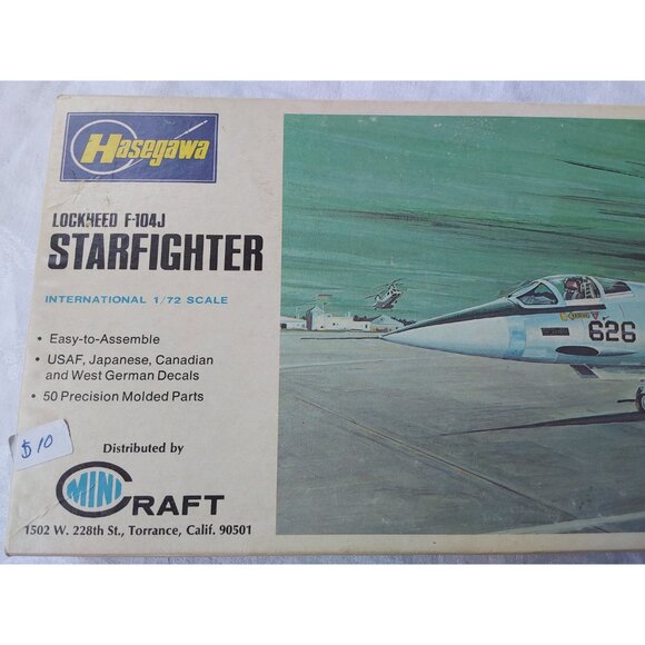 Vintage Hasegawa model kit 1:72 Lockheed F-104J Starfighter airplane 1970s Japan - Picture 8 of 10